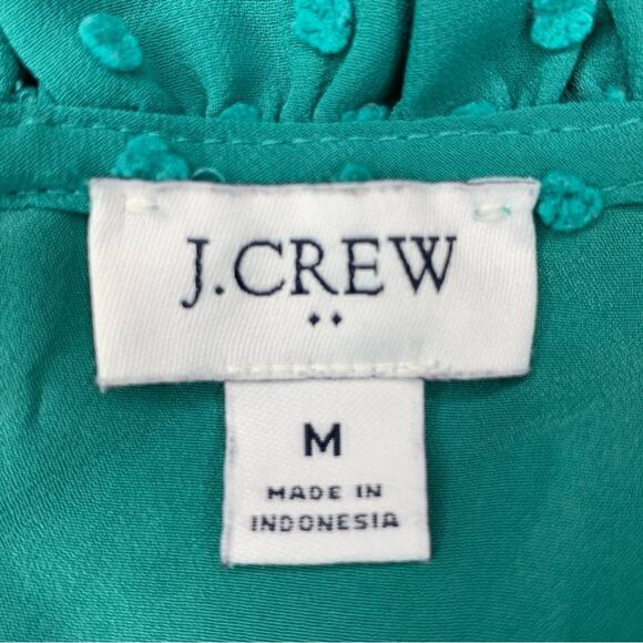 J Crew Blouse Sleeveless Green Ruffle Neckline Size M - Picture 8 of 9